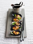 Steamed mussels with sake (Japan)