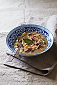 Bread soup with sausage and bacon (Silesia, Poland)