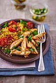 Chicken breast with bulgur and tomatoes