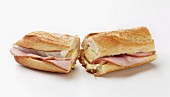 Ham and Brie Sandwich on a Baguette