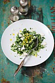 Spinach risotto with Parmesan and lemon zest