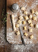 Kneading Potato and Rice Flour for Homemade Gnocchi