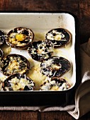 Oven-baked portobello mushrooms