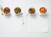 Four fast vegan salads