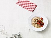 Porcini mushroom risotto with tomatoes