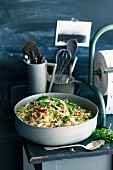 Couscous salad with vegetables and mint