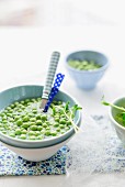 Peas in a bowl of water