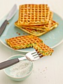 Spinach and goat's cheese waffles