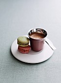Two macaroons and an espresso