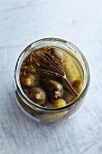 A jar of gherkins