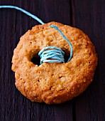 A button biscuit with a string