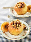Baked apples with raisins and nuts