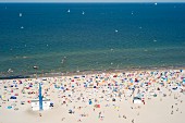 A view from the Hotel Neptun of the popular beach at Warnemünde