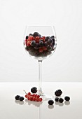 A glass of berries