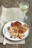 Grilled porcini mushrooms with balsamic sauce