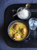 Chicken with vegetables and coconut sauce (India)