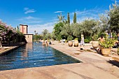 Beldi Country Club, hotel complex on the outskirts of Marrakesh, Morocco, pool
