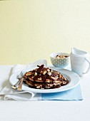 Pancakes with chocolate and hazelnuts