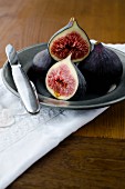 Figs on a grey plate