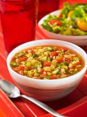 Vegetable gumbo with a side salad