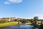 Blick auf die Stadt Carcassonne (Languedoc-Roussillon, Frankreich)