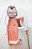 A bottle of homemade rowanberry schnapps