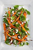 Spinach salad with roasted carrots