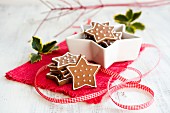 Star-shaped Christmas biscuits