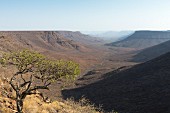 Grootberg Lodge, a view from the lodge over the mesas and valley, Kunene Province, Namibia, Africa