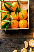 A crate of mandarins