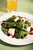 Spinach salad with Brie and pecan nuts