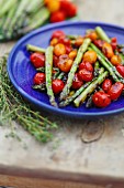 Grilled tomatoes and asparagus
