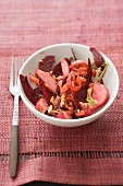 Beetroot salad with apples and carrots