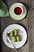 Pistachio baklava and tea