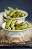 Soya beans in a spicy chilli sauce
