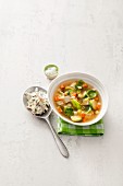 Brussels sprouts stew with carrots and tofu