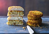 Tofu burgers with courgette, carrots, nuts and spices