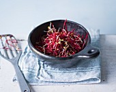 Beetroot salad with lentil sprouts