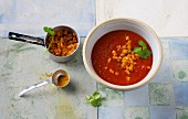 Oriental tomato soup with carrots, ginger and garam masala