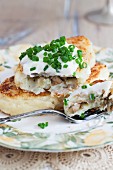 Russian potato cakes with a mushrooms filling