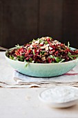 Beetroot salad with rocket and almonds