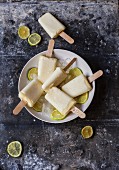 Lime ice lollies (seen from above)