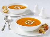 Carrot and coriander soup with cream