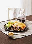 Minced venison pie with carrots and cabbage (England)