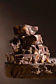 A stack of chocolate turron from Spain