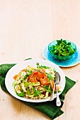 Creamy salmon and rocket tagliatelle