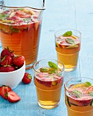 Pimms with strawberries