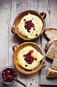 Deep-fried Camembert with cranberries