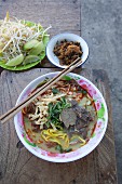 Noodle curry soup with beef (Northern Thailand)