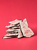 A stack of peppermint bark